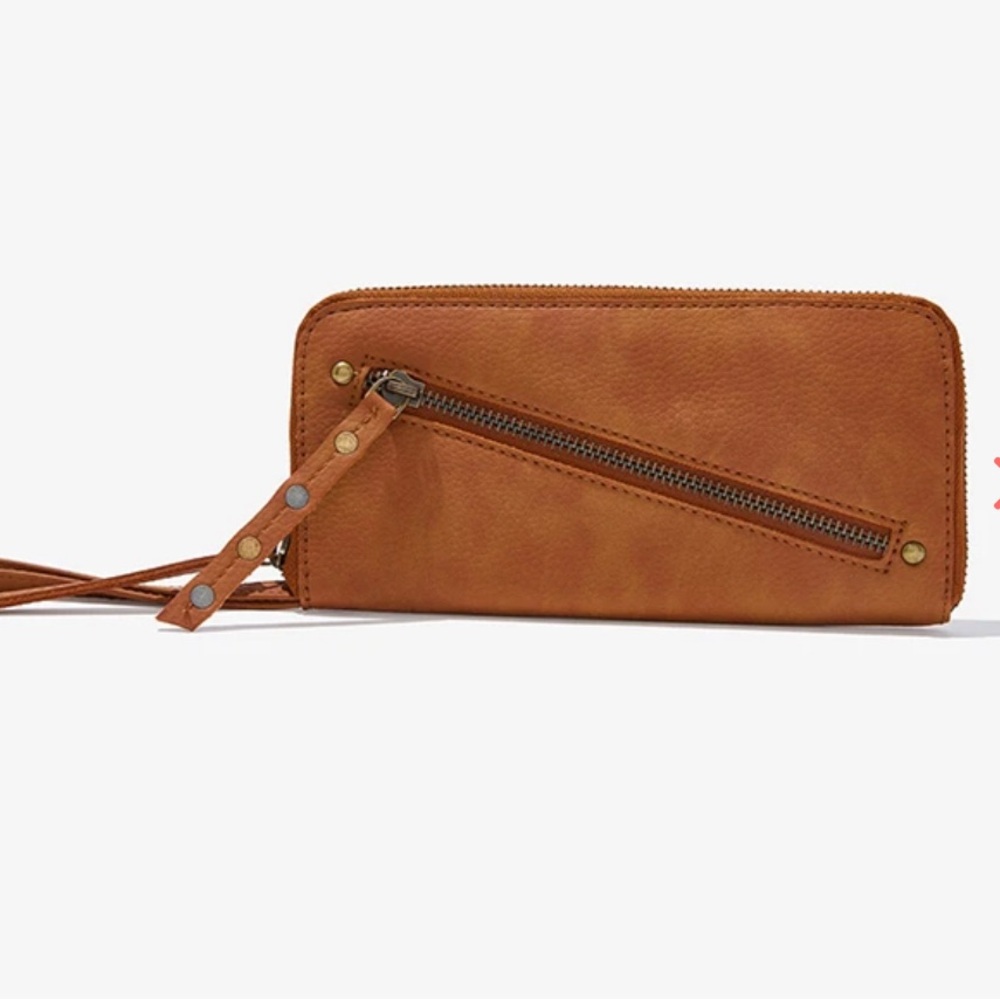 Like New Free People distressed vegan leather wallet